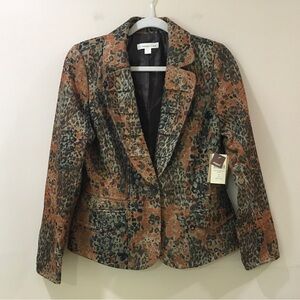 Coldwater creek tailored blazer animal print